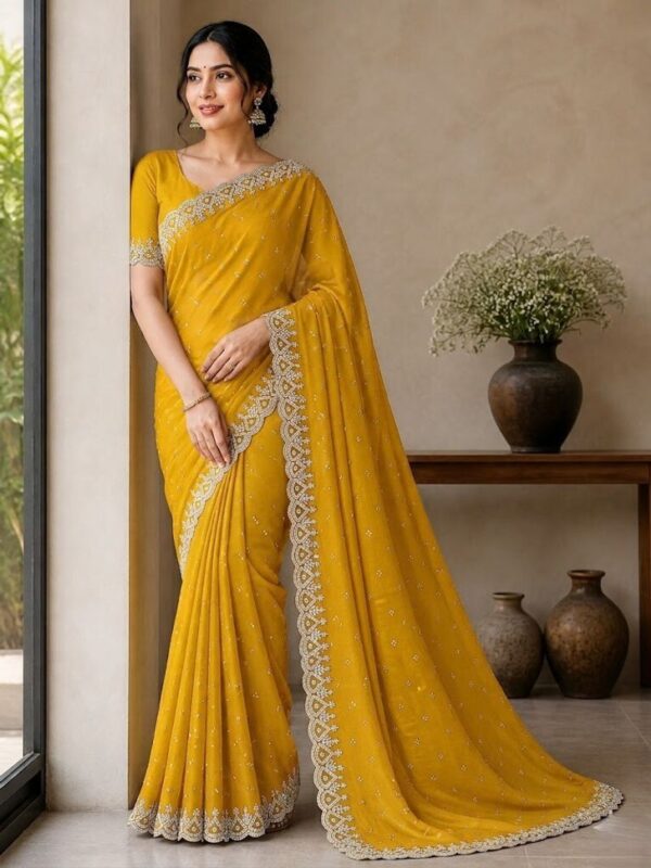 RBM Embellished Bollywood Georgette Saree (Ye